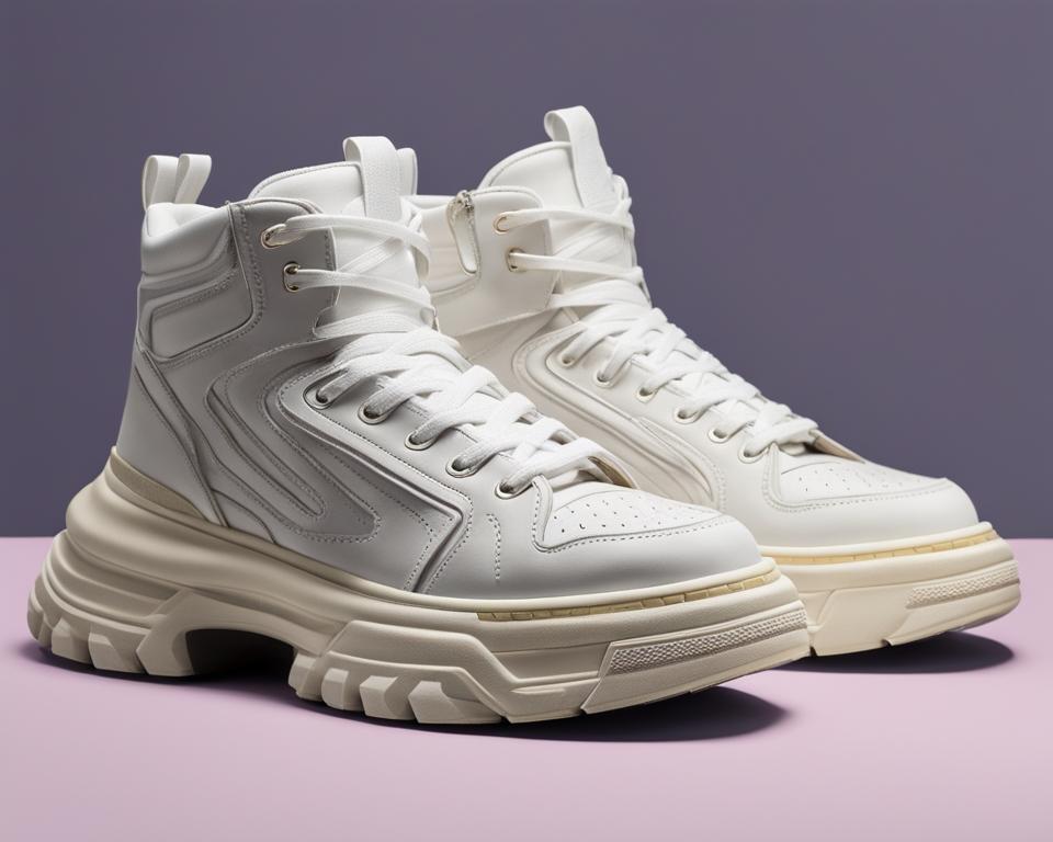 trendy white sneakers